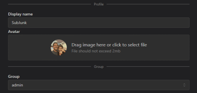 Beispiel zum Bearbeiten von Benutzereinstellungen