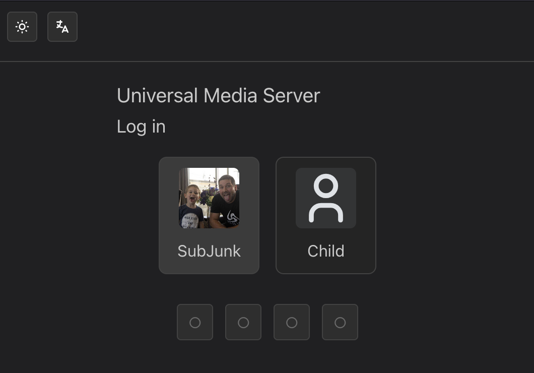 Example of the pin code view